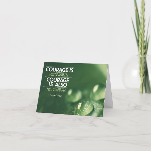 "Moed" Winston Churchill Inspirerend quote Bedankkaart (Voorkant)