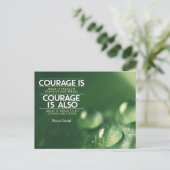 "Moed" Winston Churchill Inspirerend quote Briefkaart (Staand voorkant)