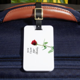 Moeder 100ste Verjaardag Rode Rozenbloem Gepersona Bagagelabel