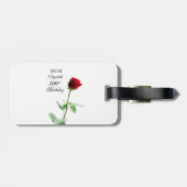 Moeder 100ste Verjaardag Rode Rozenbloem Gepersona Bagagelabel (Achterkant horizontaal)
