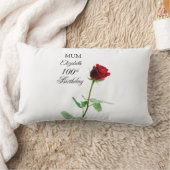 Moeder 100ste Verjaardag Rode Rozenbloem Gepersona Kussen (Deken)