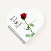 Moeder 100ste Verjaardag Rode Rozenbloem Gepersona Notitieboek (Voorkant)