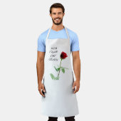 Moeder 100ste Verjaardag Rode Rozenbloem Gepersona Schort (Gedragen)