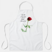 Moeder 100ste Verjaardag Rode Rozenbloem Gepersona Schort (Voorkant)