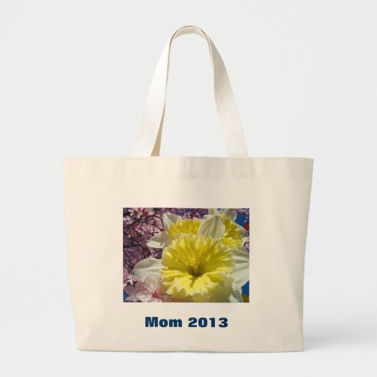 Moeder 2013 Plaats jaar van de geboorte van de bab Grote Tote Bag (Voorkant)