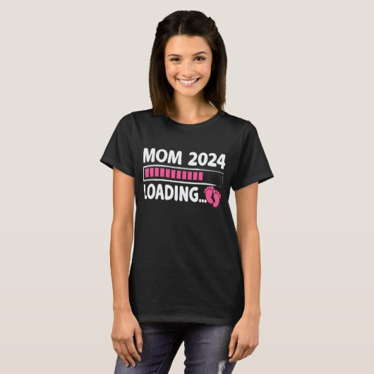 Moeder 2024 laden Grappige Toekomst Nieuwe Moeder  T-shirt (Voorkant volledig)