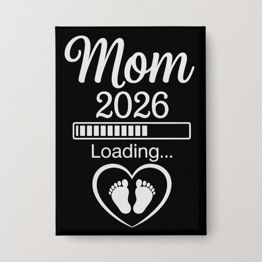 Moeder 2026 Laadt Aankondiging Zwangerschap Vader Button (Voorkant)