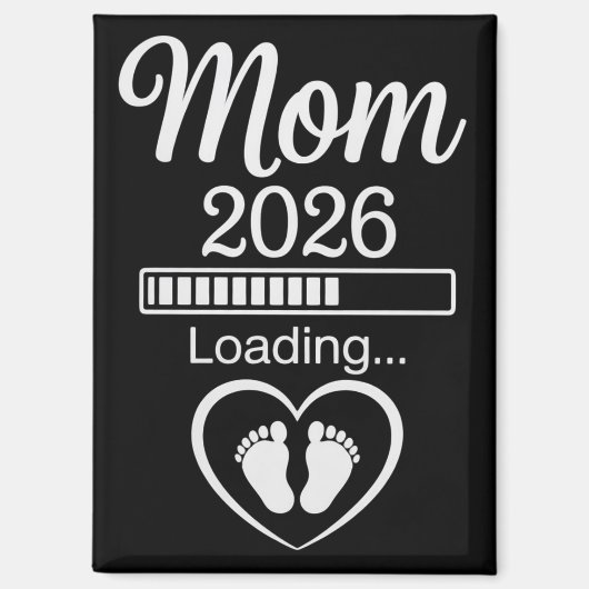 Moeder 2026 Laden Vader Zwangerschapsaankondiging Magneet (Voorkant)