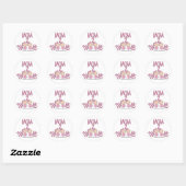Moeder 2 tweeling meisjes ronde sticker (Vel)