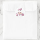 Moeder 2 tweeling meisjes ronde sticker (Tas)