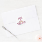 Moeder 2 tweeling meisjes ronde sticker (Envelop)