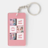 Moeder 3 Foto Collage Roze Sleutelhanger (achterkant)