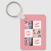 Moeder 3 Foto Collage Roze Sleutelhanger (Voorkant)