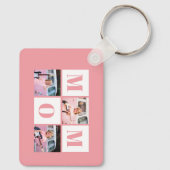 Moeder 3 Foto Collage Roze Sleutelhanger (Achterkant)