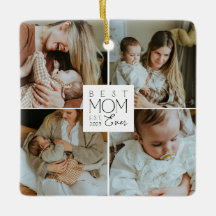 Moeder 4 foto collage kerstornament