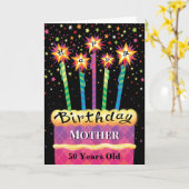 Moeder 50ste verjaardag taart kaart (Gele Bloem)