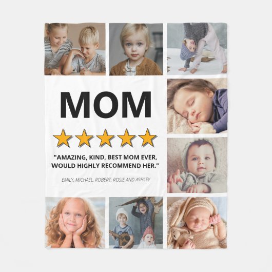 Moeder 5 sterrenrating | Foto van Collage Mam Fleece Deken (Voorkant)