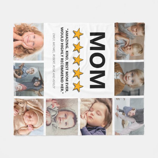 Moeder 5 sterrenrating | Foto van Collage Mam Fleece Deken (Voorkant (Horizontaal))