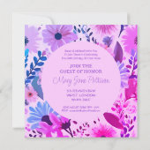 Moeder 60e verjaardag Floral roze en Lila Kaart (Achterkant)