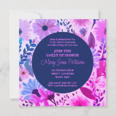 Moeder 60e verjaardag roze, blauw en Paarse bloeme Kaart (Achterkant)