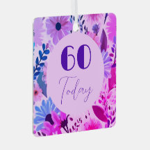 Moeder 60e verjaardag roze, blauw en paarse bloeme
