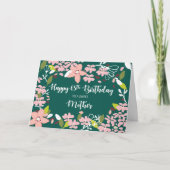 Moeder 65th Birthday Green Flowers Kaart (Voorkant)