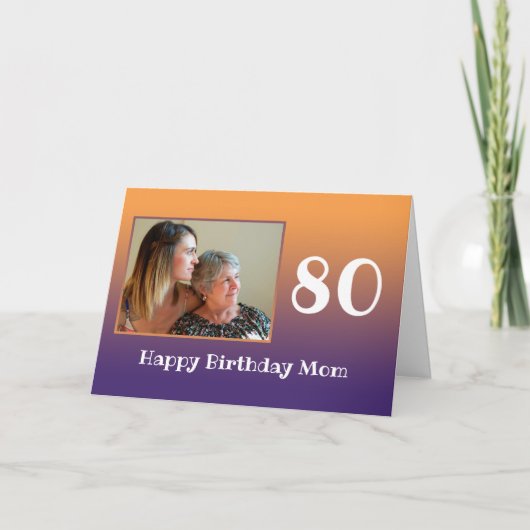 Moeder 80ste verjaardag 80 jaar oude tekst foto sj kaart (Voorkant)