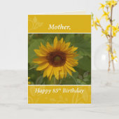 Moeder 85th Birthday Sunflower Kaart (Gele Bloem)
