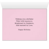 Moeder 89ste verjaardag met roze bloemen (Binenzijde Horizontaal (Onderkant))