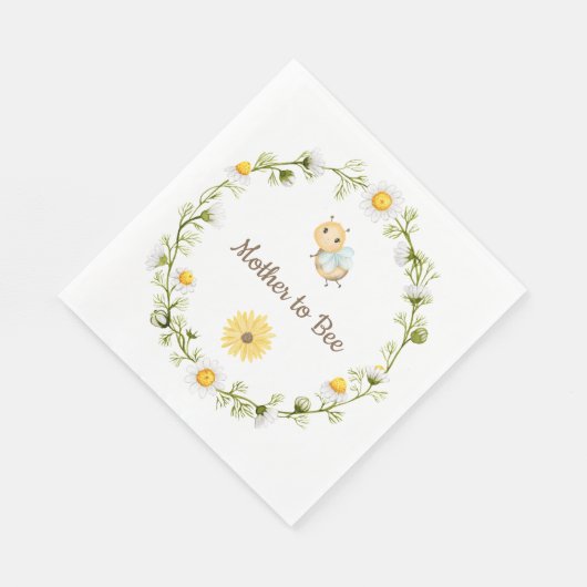 Moeder aan Bee Baby shower Papieren servetten (Hoek)