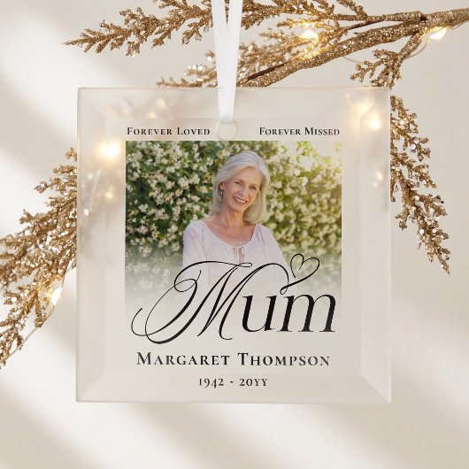 Moeder Aandenken Foto Herinnering Glas Ornament