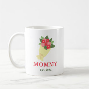 Moeder Aangepast Jaar Bloemboeket Cute Cadeau Koffiemok