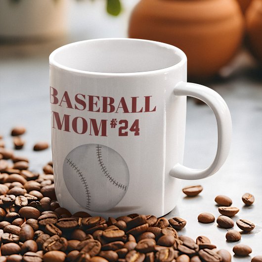 Moeder Aangepaste Gepersonaliseerde Honkbal Speler Koffiemok
