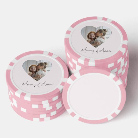 Moeder Aangepaste Naam & Foto Poker Chip (Opstapeling)