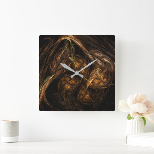 Moeder Aarde Abstract Kunstplein Vierkante Klok (Huis)