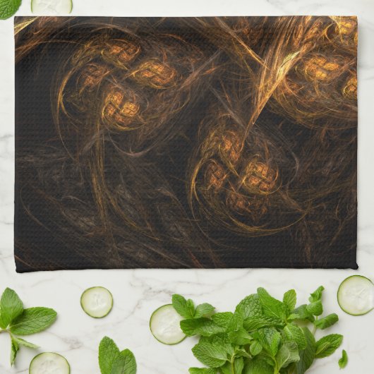 Moeder Aarde Abstracte Kunst Kitchen Towel Theedoek (Gevouwen)