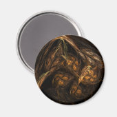 Moeder Aarde Abstracte Kunstronde Magnet (Voorkant / Achterkant)