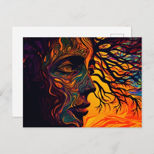 Moeder Aarde als boom Briefkaart (Voorkant / Achterkant)