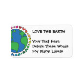 Moeder Aarde Dag Red de regenboogharten van de pla Etiket (Voorkant)