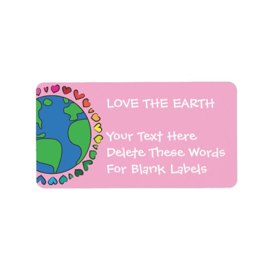 Moeder Aarde Dag Sla de Planeet Rainbow Hart Etiket (Voorkant)