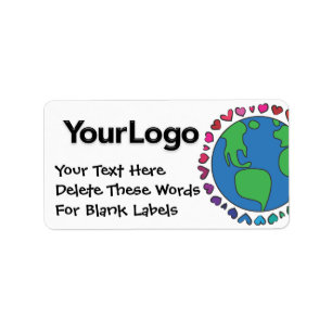 Moeder Aarde Dag Voeg je Logo hier regenbooghart t Etiket