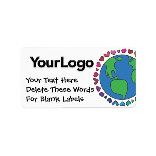 Moeder Aarde Dag Voeg je Logo hier regenbooghart t Etiket (Voorkant)