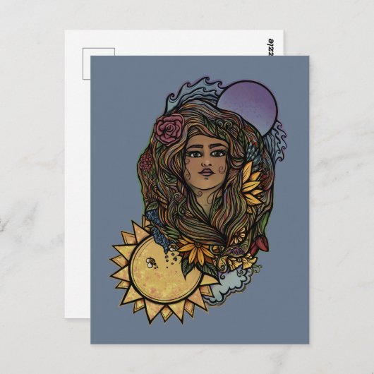 Moeder Aarde de de wereld Tarot Goddess Briefkaart (Voorkant / Achterkant)