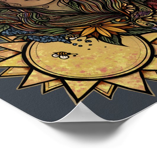 Moeder Aarde de de wereld Tarot Goddess Poster (Hoek)