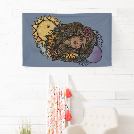 Moeder Aarde de de wereld Tarot Goddess Spandoek (Insitu)