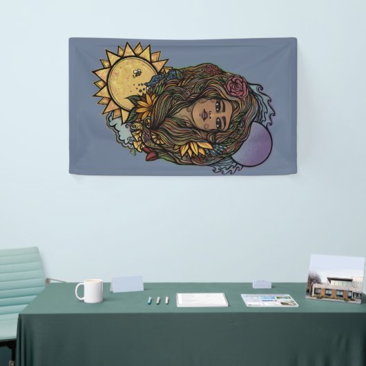 Moeder Aarde de de wereld Tarot Goddess Spandoek (Beurs)