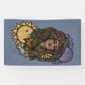 Moeder Aarde de de wereld Tarot Goddess Spandoek (Horizontaal)