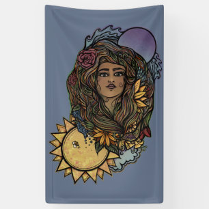 Moeder Aarde de de wereld Tarot Goddess Spandoek
