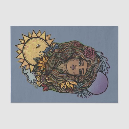 Moeder Aarde de de wereld Tarot Goddess Tissuepapier (Voorkant)