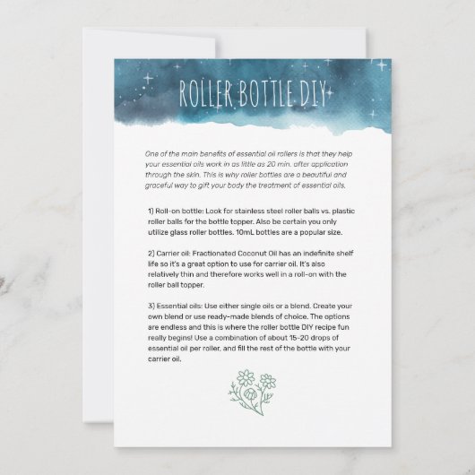 Moeder Aarde etherische olie diffusor blends Kaart (Achterkant)